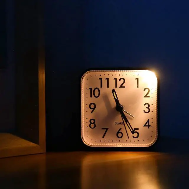 Alt view image 3 of 7 - Analog Alarm Clocks, Non Ticking Table Clock with Luminous Hand & Large Display, Battery Powered Silent Bedside Alarm Clock with Snooze & Night Light Function, for Bedroom, Office