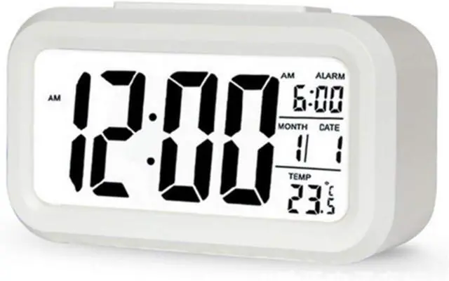 Main image of TXY LED Digital Alarm Clock Backlight Snooze Mute Calendar Desktop Electronic Bcaklight Table Clocks Desktop Clock (White)