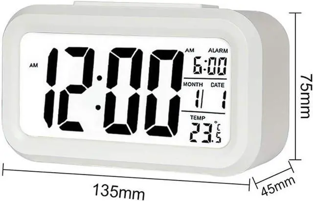 Alt view image 2 of 7 - TXY LED Digital Alarm Clock Backlight Snooze Mute Calendar Desktop Electronic Bcaklight Table Clocks Desktop Clock (White)