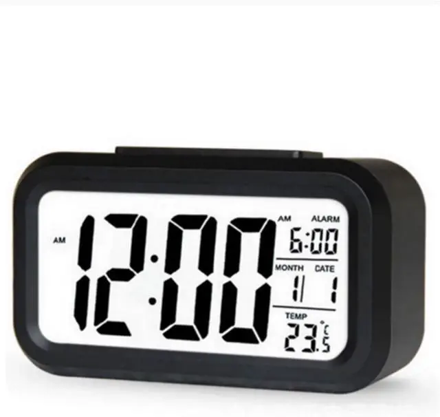 Main image of TXY LED Digital Alarm Clock Backlight Snooze Mute Calendar Desktop Electronic Bcaklight Table Clocks Desktop Clock (Black)