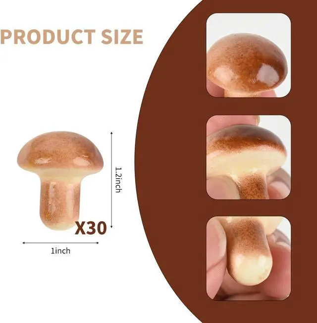 Alt view image 2 of 6 - Mini Artificial Mushroom 30PCS, Fake Foam Mushrooms Lifelike Vegetable Simulated Fruit Model for Home Kitchen Decoration Food Props Display