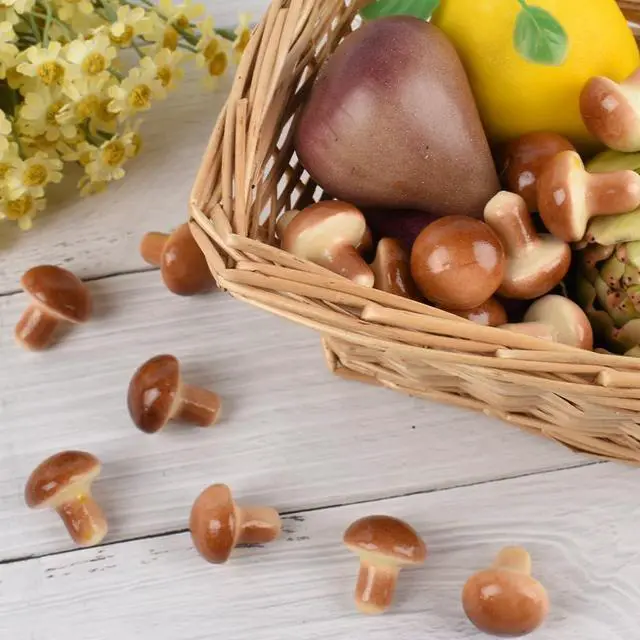 Alt view image 4 of 6 - Mini Artificial Mushroom 30PCS, Fake Foam Mushrooms Lifelike Vegetable Simulated Fruit Model for Home Kitchen Decoration Food Props Display