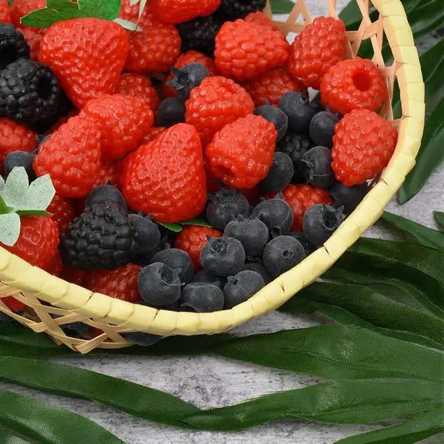 Alt view image 5 of 7 - Artificial Blueberry, 50Pcs Fake Blueberry Lifelike Blueberries Simulation Blue Berries Fake Fruit for DIY Craft Home Kitchen Cabinet Food Photography Props