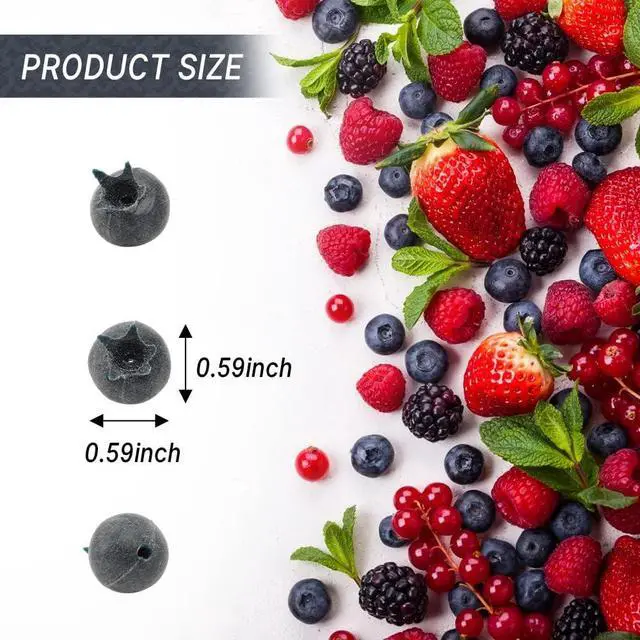 Alt view image 6 of 7 - Artificial Blueberry, 50Pcs Fake Blueberry Lifelike Blueberries Simulation Blue Berries Fake Fruit for DIY Craft Home Kitchen Cabinet Food Photography Props