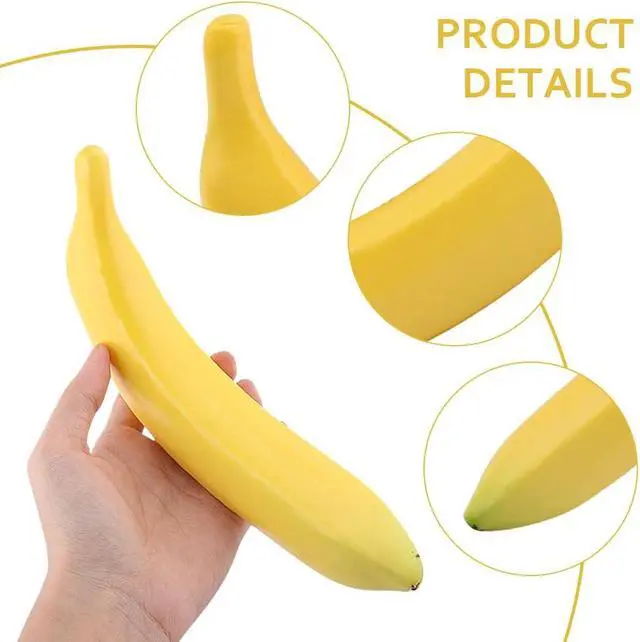 Alt view image 4 of 7 - EKDJKK Artificial Fake Fruit, Realistic Artificial Banana, Lifelike Plastic Foam Simulation Fruit Decorative, Fake Food Model, Display Photography Props for Kitchen, Wedding, Home Party Decor