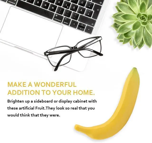 Alt view image 5 of 7 - EKDJKK Artificial Fake Fruit, Realistic Artificial Banana, Lifelike Plastic Foam Simulation Fruit Decorative, Fake Food Model, Display Photography Props for Kitchen, Wedding, Home Party Decor