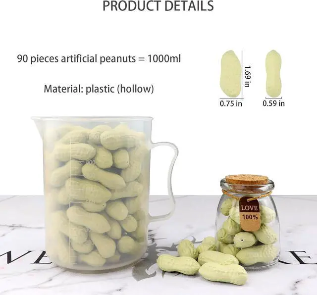 Alt view image 2 of 5 - Artificial Peanuts 90Pcs Plastic Fake Groundnut Faux Nut Simulation Vegetable for Home Kitchen Cupboard Decoration Table Centerpiece