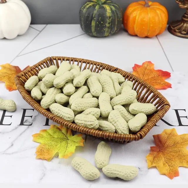 Alt view image 5 of 5 - Artificial Peanuts 90Pcs Plastic Fake Groundnut Faux Nut Simulation Vegetable for Home Kitchen Cupboard Decoration Table Centerpiece