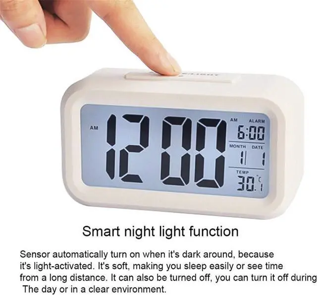 Alt view image 4 of 7 - TXY LED Digital Alarm Clock Backlight Snooze Mute Calendar Desktop Electronic Bcaklight Table Clocks Desktop Clock (White)