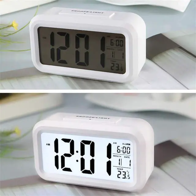 Alt view image 6 of 7 - TXY LED Digital Alarm Clock Backlight Snooze Mute Calendar Desktop Electronic Bcaklight Table Clocks Desktop Clock (White)
