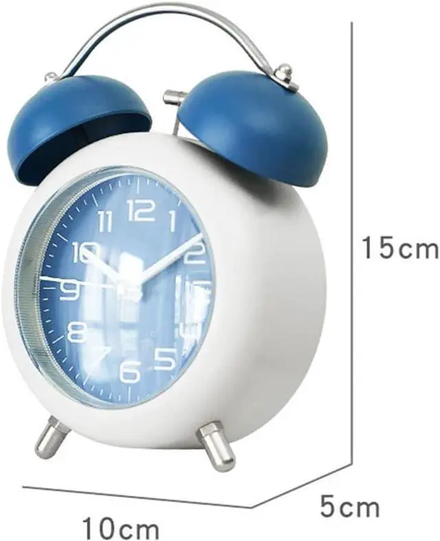 Alt view image 2 of 7 - TXY Alarm Clock, Metal 4 Inch Desk Table Analog Clock Silent with Night Light for Dormitory Home Office Travel Decor Alarm Clock (Pink)