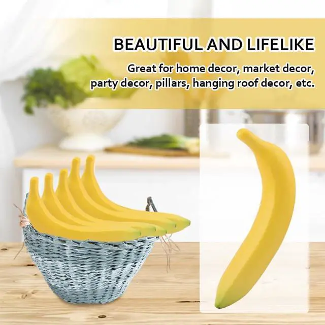 Alt view image 7 of 7 - EKDJKK Artificial Fake Fruit, Realistic Artificial Banana, Lifelike Plastic Foam Simulation Fruit Decorative, Fake Food Model, Display Photography Props for Kitchen, Wedding, Home Party Decor