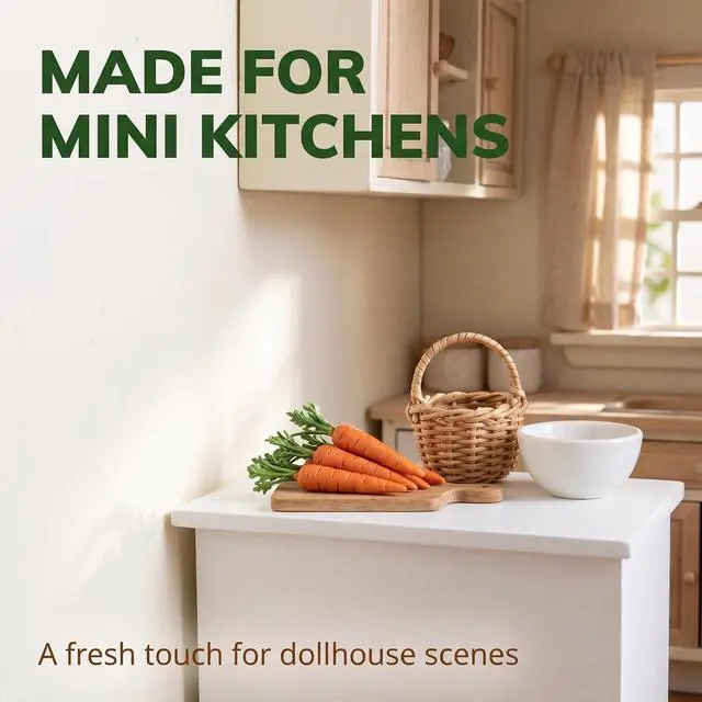 Alt view image 3 of 7 - 10 Pcs Miniature Carrot Models, Artificial Vegetables for Mini Kitchen Decoration, Party Supplies