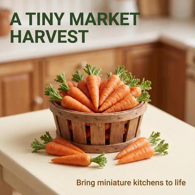 Alt view image 4 of 7 - 10 Pcs Miniature Carrot Models, Artificial Vegetables for Mini Kitchen Decoration, Party Supplies