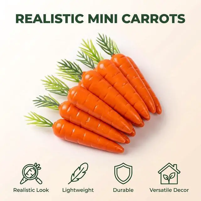 Alt view image 2 of 7 - 30 Pcs Miniature Carrots Simulation Orange Mini Vegetable Resin Carrot Models Artificial Foods for Dollhouse Kitchen Decoration Easter Party Supplies Dollhouse Accessories