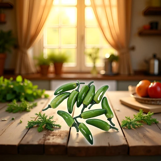 Alt view image 5 of 6 - Fake Pepper, 10Pcs Green Pepper Simulation Lifelike Hot Chili for Home Kitchen Party Pub Decoration Cabinet Ornament