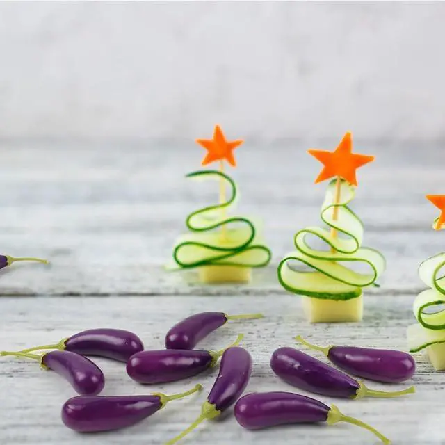 Alt view image 5 of 7 - Mini Artificial Eggplant, 40PCS Mini Artificial Vegetables Fake Mini Vegetable Eggplant for Home Kitchen Photography Party Decoration, 2.5Inch