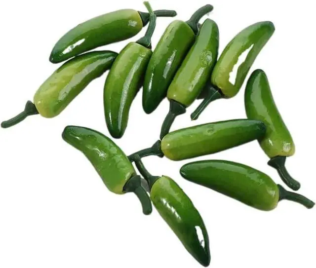 Main image of Fake Pepper, 10Pcs Green Pepper Simulation Lifelike Hot Chili for Home Kitchen Party Pub Decoration Cabinet Ornament