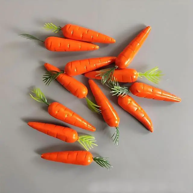 Main image of 10Pcs Miniature Carrot Models, Artificial Vegetables for Mini Kitchen Decoration, Party Supplies