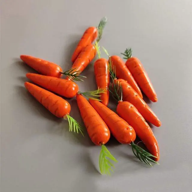 Alt view image 3 of 7 - 10Pcs Miniature Carrot Models, Artificial Vegetables for Mini Kitchen Decoration, Party Supplies