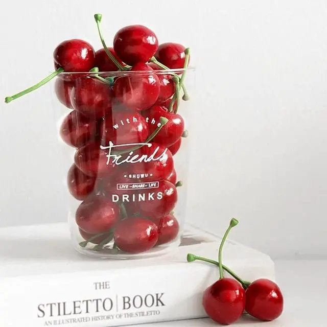Alt view image 4 of 6 - PETCTN 20pcs Red Artificial Cherries, Fake Fruit Decor Simulation Cherry Model Lifelike Fruit Cherry Ornament, Home Kitchen Party Decoration Desk Ornament Photography Prop
