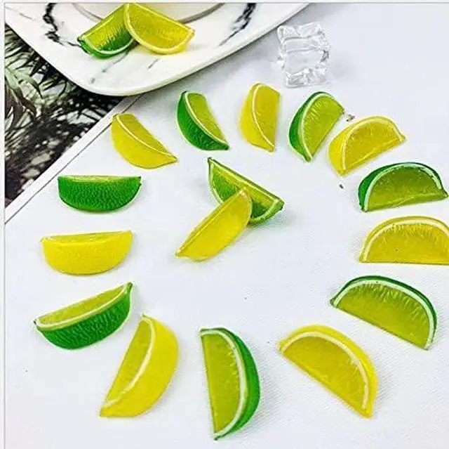 Alt view image 4 of 5 - HORNO 14pcs Fake Fruit,Simulation Yellow Lemon Blocks