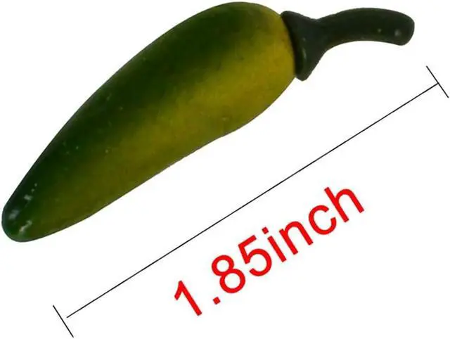 Alt view image 5 of 7 - 60pcs Simulation Artificial Lifelike Small Chili Fake Vegetable Red Yellow Green Pepper for Home Kitchen Decoration (Multi Color)