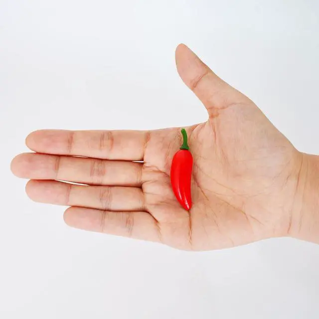 Alt view image 2 of 7 - 60pcs Simulation Artificial Lifelike Small Chili Fake Vegetable Red Yellow Green Pepper for Home Kitchen Decoration (Multi Color)