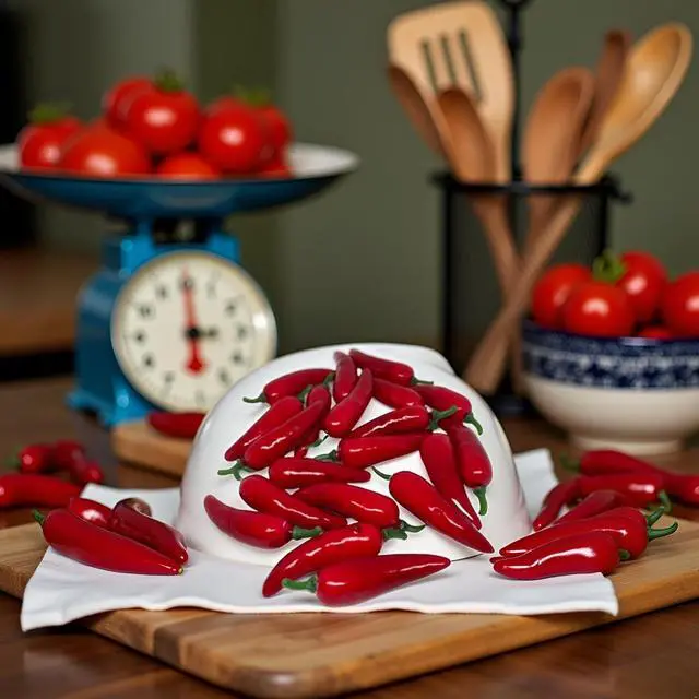 Alt view image 4 of 7 - 20Pcs Artificial Red Chili Peppers, Realistic Plastic Food Props