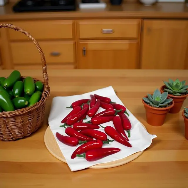 Alt view image 6 of 7 - 20Pcs Artificial Red Chili Peppers, Realistic Plastic Food Props