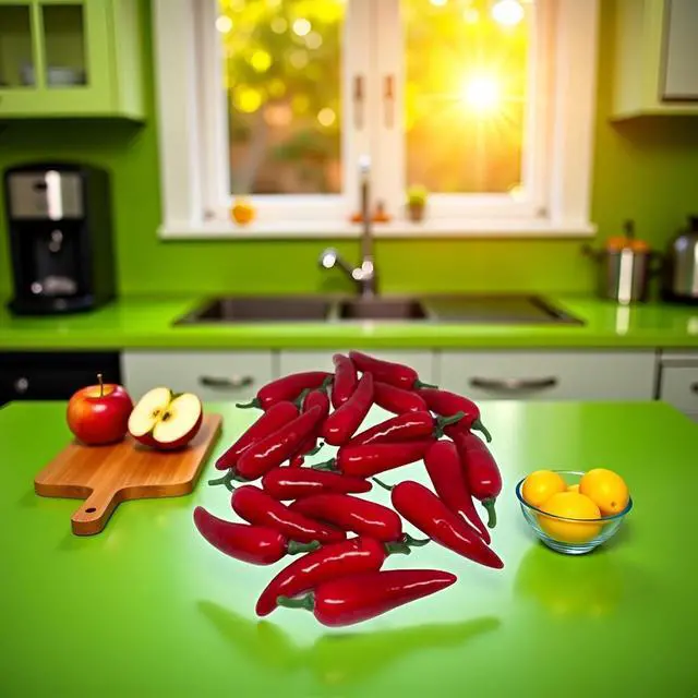 Alt view image 7 of 7 - 20Pcs Artificial Red Chili Peppers, Realistic Plastic Food Props