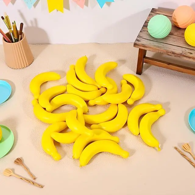 Alt view image 7 of 7 - 20 Pcs Yellow Mini Fake Banana Fruit, Foam Vegetables Fruit as Home Party Ornament Craft Photography Props Gift, Simulation Fruit Props for Photography Blenders and Sponges, Artificial Fruits (3-6CM)