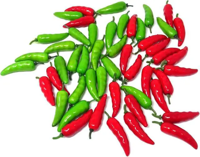 Alt view image 3 of 7 - Honbay 50PCS Foam Mini Pepper Chili Artificial Hot Chili Lifelike Fake Vegetable for Home Kitchen Party Decoration