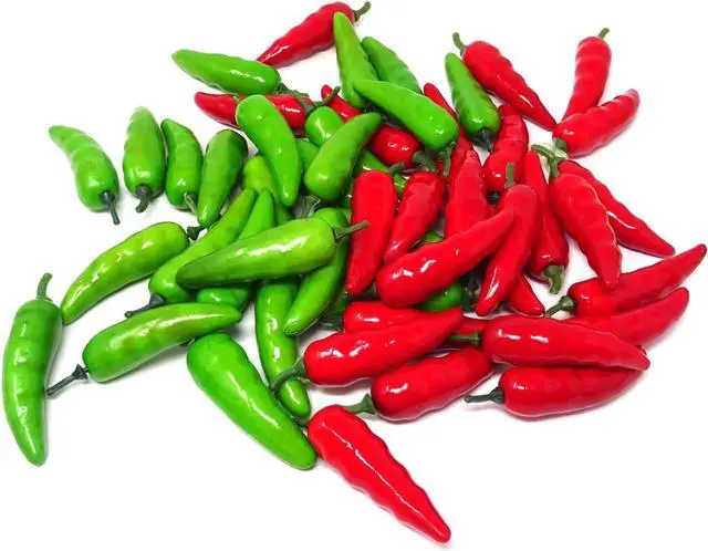 Main image of Honbay 50PCS Foam Mini Pepper Chili Artificial Hot Chili Lifelike Fake Vegetable for Home Kitchen Party Decoration