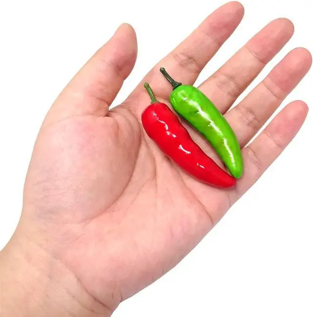 Alt view image 6 of 7 - Honbay 50PCS Foam Mini Pepper Chili Artificial Hot Chili Lifelike Fake Vegetable for Home Kitchen Party Decoration