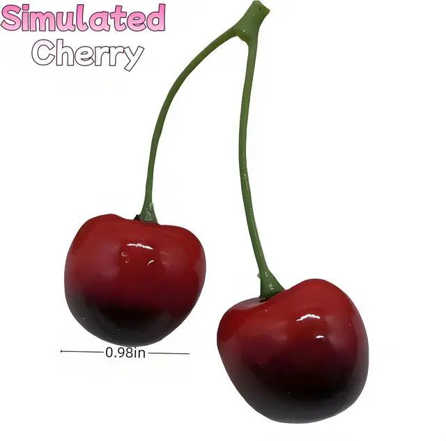 Alt view image 4 of 7 - 20PCS Realistic Artificial Cherries, Fake Fruit Decor - Lifelike Red Cherry for Kitchen, Party, Wedding, Table Centerpiece, Photography Props, DIY Crafts - Non-Toxic PVC, Bulk Fake Cherries