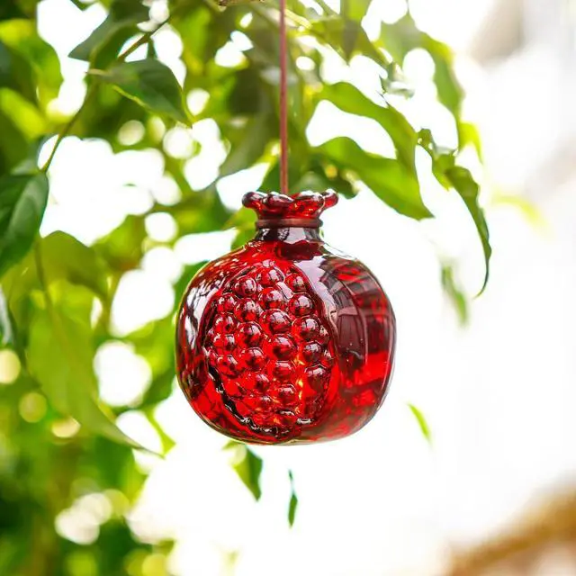 Alt view image 5 of 7 - Crystal Pomegranate Figurine Glass Pomegranate Artificial Fruit Paperweight