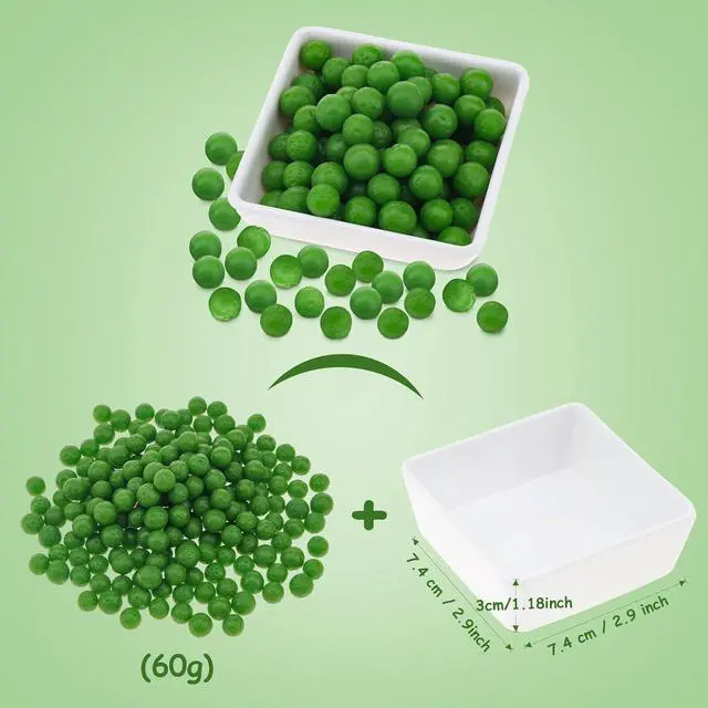 Alt view image 2 of 7 - Woration 60g Fake Pea Grains Lifelike Vegetable Decoration with Bowl Set
