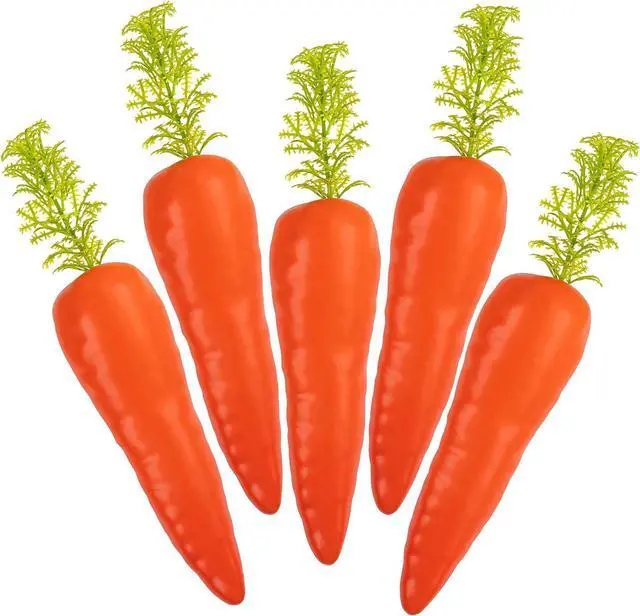 Main image of AUEAR, 5 Pack Artificial Carrots Simulation Carrot Lifelike Vegetables Model for Home Shop Decor