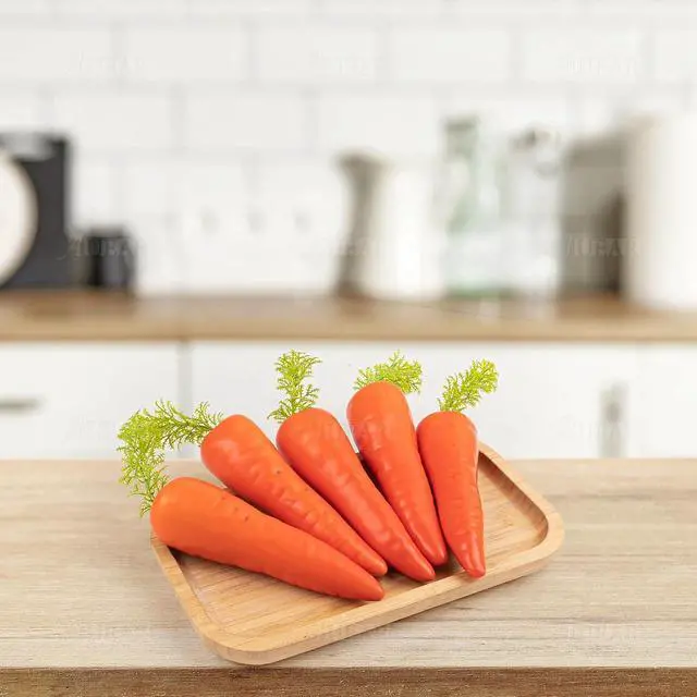 Alt view image 7 of 7 - AUEAR, 5 Pack Artificial Carrots Simulation Carrot Lifelike Vegetables Model for Home Shop Decor