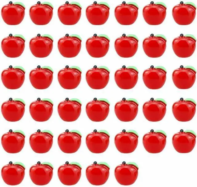 Alt view image 2 of 6 - SaktopDeco 40 PCS Red Miniature Resin Apples Tiny Plastic Apples Bulk Resin Fruit 0.47 inch for Photography Props Home Kitchen Table