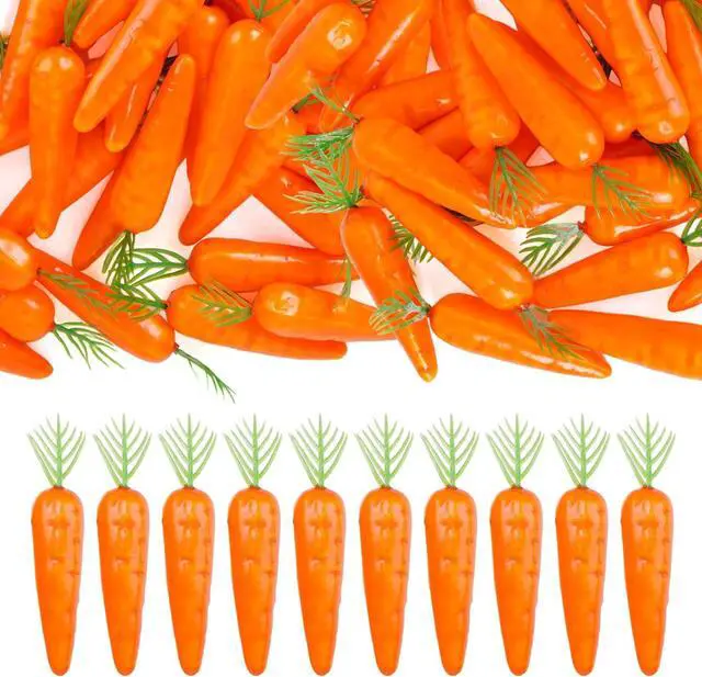 Main image of jiebor 40 Pcs Artificial Foam Fake Carrot Ornaments for Easter Home 2.5inch