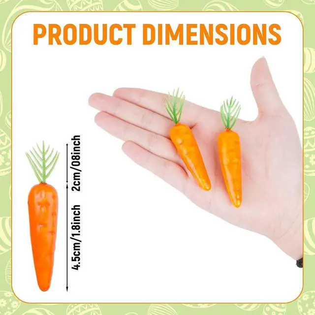 Alt view image 2 of 7 - jiebor 40 Pcs Artificial Foam Fake Carrot Ornaments for Easter Home 2.5inch