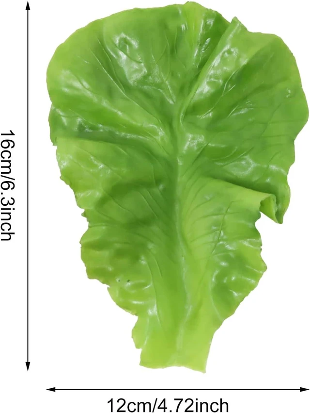 Alt view image 2 of 7 - yueton 4PCS Artificial Lettuce Leaves, Realistic Faux Lettuces Fake Vegetables, Simulation Vegetable Model Props, for Home Decoration, Display Cabinet, Pub, Photography, Party, Festival Decoration
