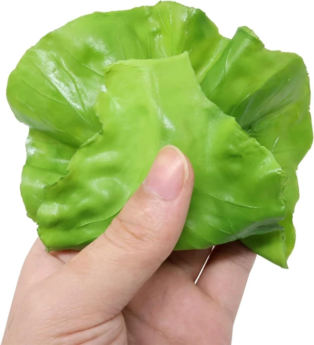 Alt view image 3 of 7 - yueton 4PCS Artificial Lettuce Leaves, Realistic Faux Lettuces Fake Vegetables, Simulation Vegetable Model Props, for Home Decoration, Display Cabinet, Pub, Photography, Party, Festival Decoration