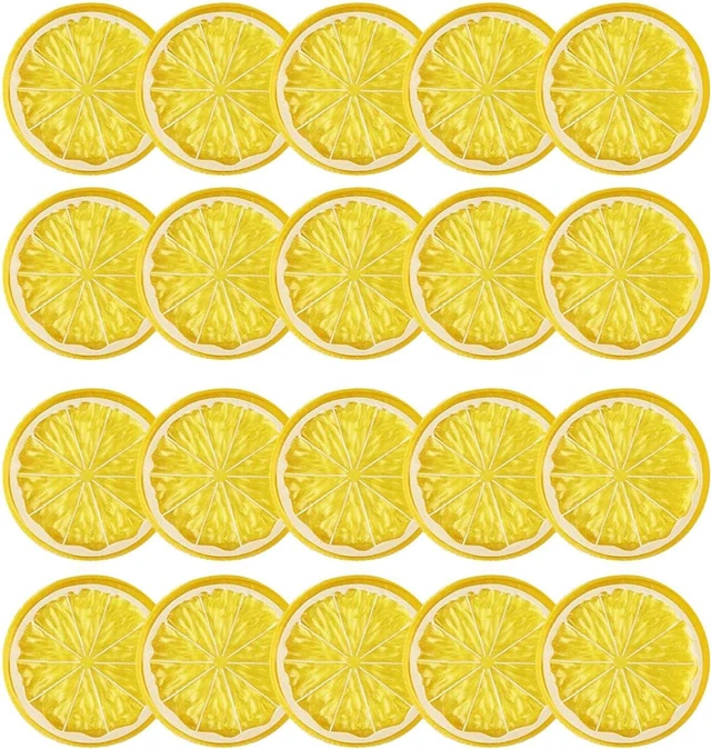 Main image of 20pcs Mini Simulation Fruit Lemon SlicesFake Artificial Plastic Fruit Model Decorative Wedding Ornament Festival DecorationPhotography PropsBasket Display Filler Fruit (Yellow)