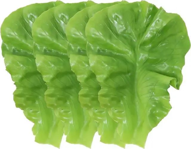 Alt view image 7 of 7 - yueton 4PCS Artificial Lettuce Leaves, Realistic Faux Lettuces Fake Vegetables, Simulation Vegetable Model Props, for Home Decoration, Display Cabinet, Pub, Photography, Party, Festival Decoration