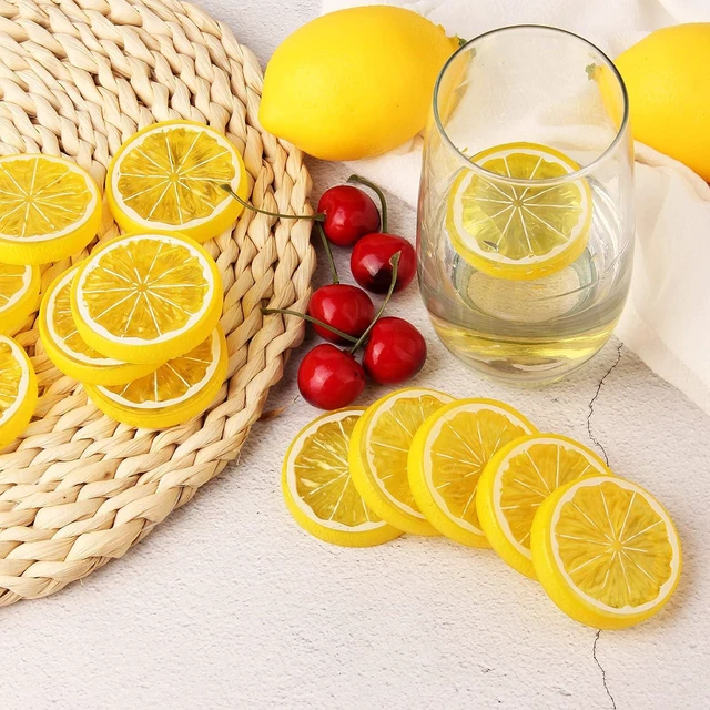 Alt view image 4 of 6 - 20pcs Mini Simulation Fruit Lemon SlicesFake Artificial Plastic Fruit Model Decorative Wedding Ornament Festival DecorationPhotography PropsBasket Display Filler Fruit (Yellow)