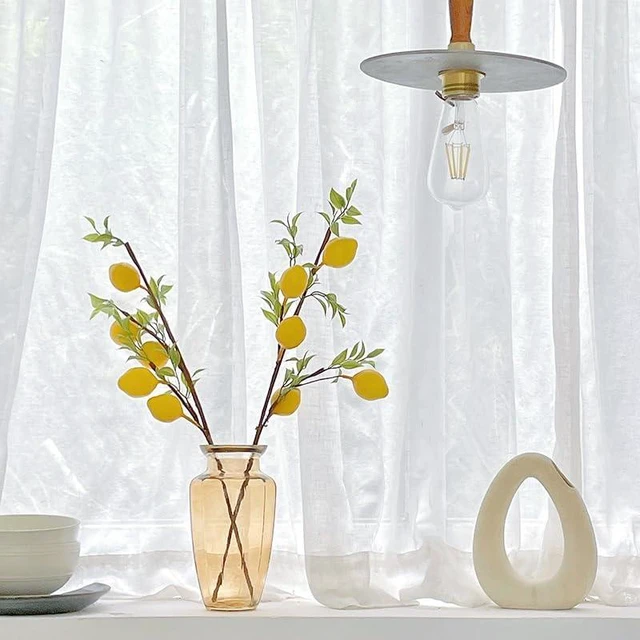 Alt view image 3 of 7 - 3 Pcs Artificial Lemon Decor 19" Yellow Fake Lemons Branch Beautiful