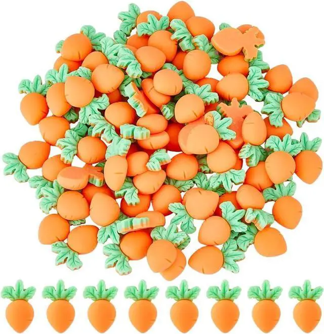 Main image of SUPERFINDINGS 80Pcs Mini Carrot Cabochons Resin Easter Carrot Embellishments Vegetables Ornaments Decorative Bunny Carrots Carrot Flatbacks Ornaments for Home Kitchen Party DIY Decor